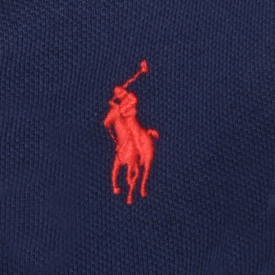 Red polo shirt with blue horse 2025